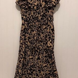 Sienna Sky Tan and Black Leopard Maxi Dress